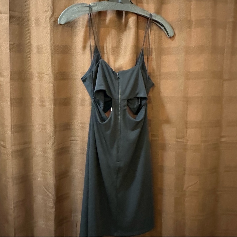 NWT‎ Alice + Olivia Cut Out Spaghetti Strap Bodycon Mini Black Dress 10 reg $285 - Picture 7 of 7